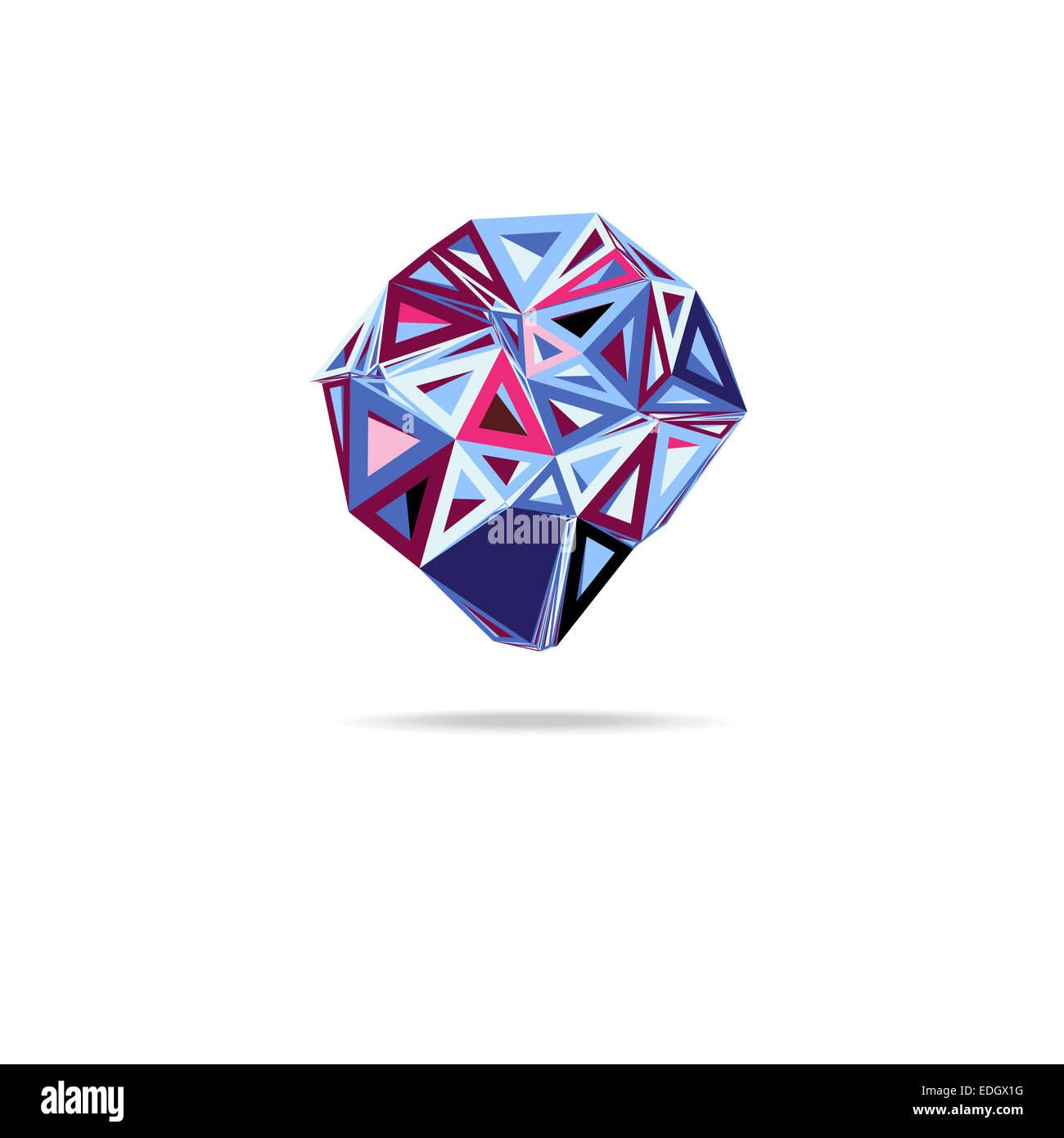 Colore luminoso segno astratto di triangoli su sfondo bianco Foto Stock