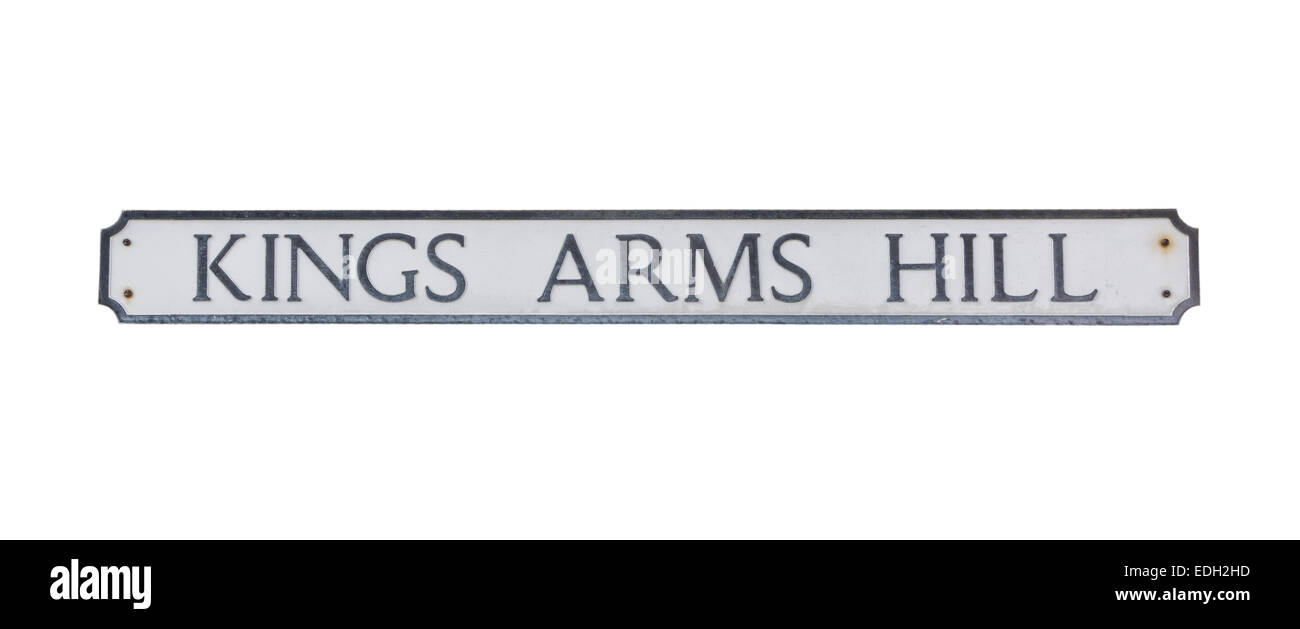 Kings Arms Hill - street / nome della strada cut-out. Foto Stock
