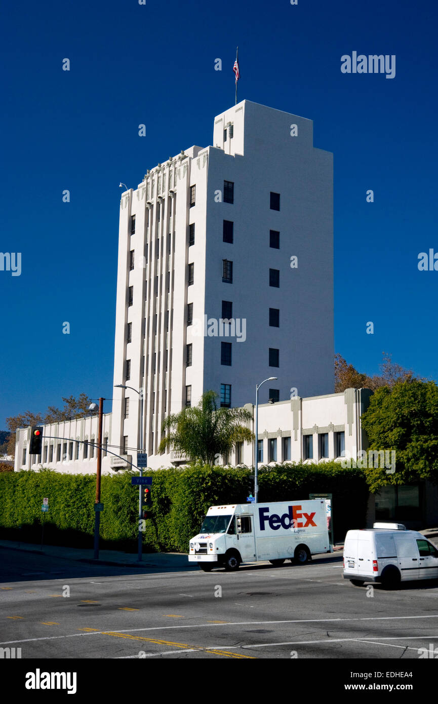 Fed Ex consegna carrello in Hollywood, California Foto Stock