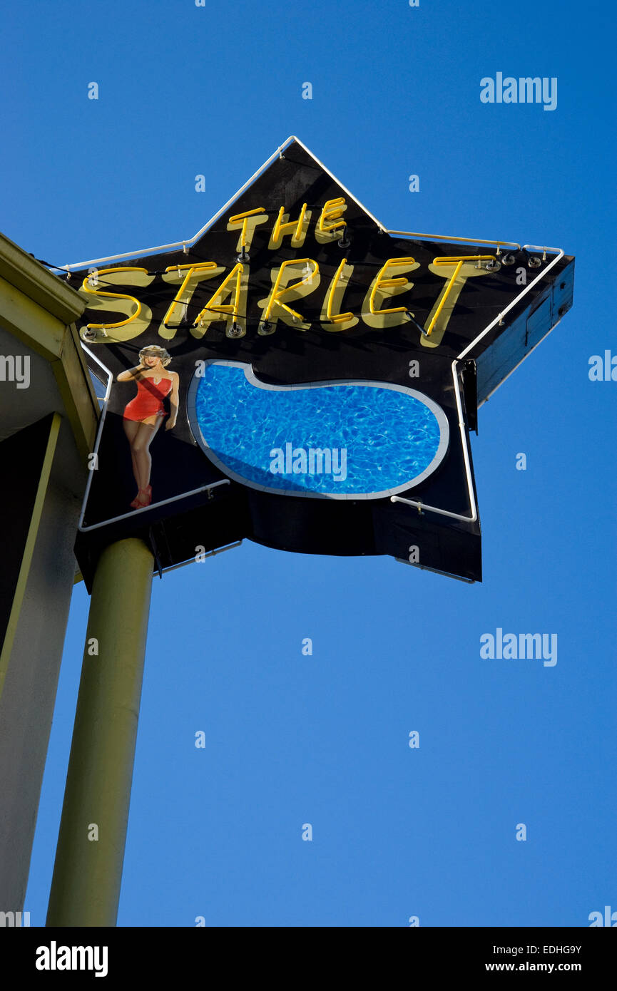 Starlet segno in edificio di appartamenti di Burbank, California Foto Stock