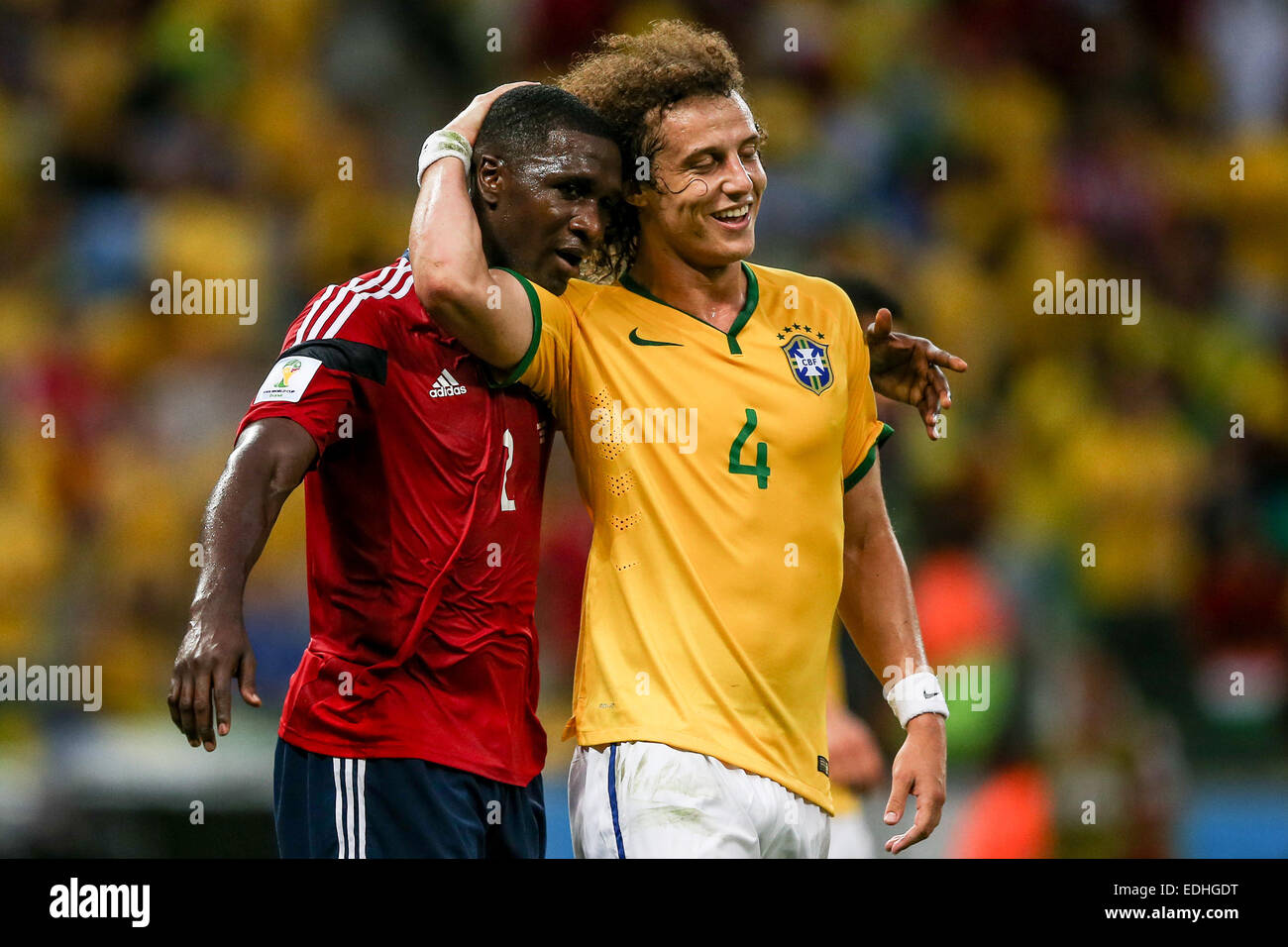 2014 FIFA World Cup - Quarti di finale, il Brasile (2), v (1), Colombia, tenutasi a Arena Castelão dove: Fortaleza Brasile quando: 04 Lug 2014 Foto Stock