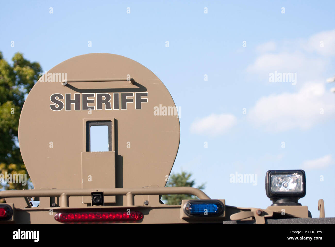 Sheriff veicolo armato tetto apribile Foto Stock