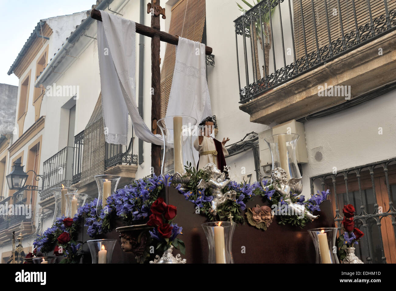 Processione religiosa a Cordoba, Spagna Foto Stock