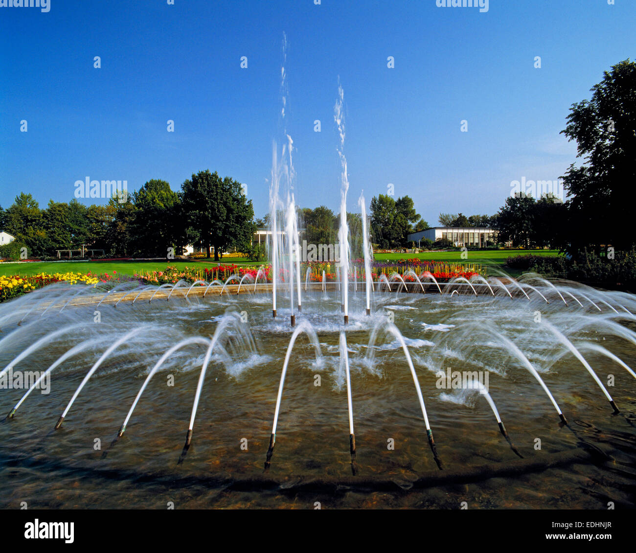 Parkanlage und Freizeitpark in Egapark Erfurt, Thueringen, ehemals iga, Internationale Gartenbauausstellung 1961 bis 1990 Foto Stock