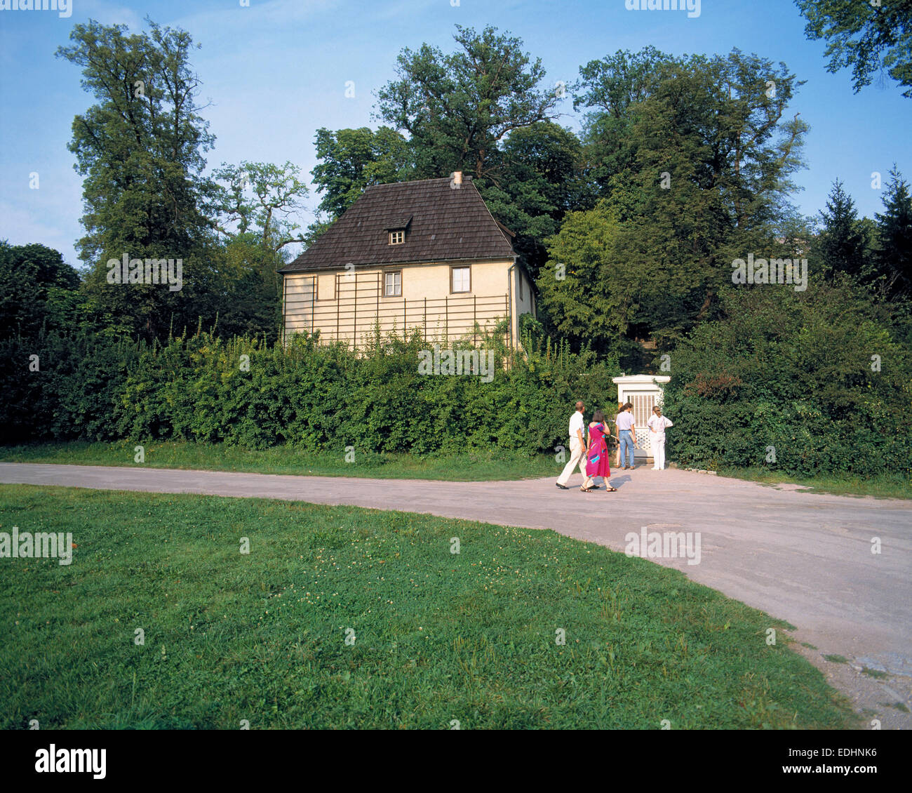Goethes Gartenhaus im Park an der Ilm von Weimar, Thueringen, Dichter Johann Wolfgang von Goethe Foto Stock