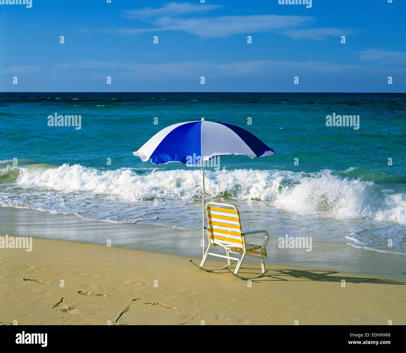 Touristik Symbolbild fuer Meer, Traumstrand und Traumurlaub, Playa Grande, Rio San Juan, Maria Trinidad Sanchez, Dominikanische Republik, Karibik, a Foto Stock