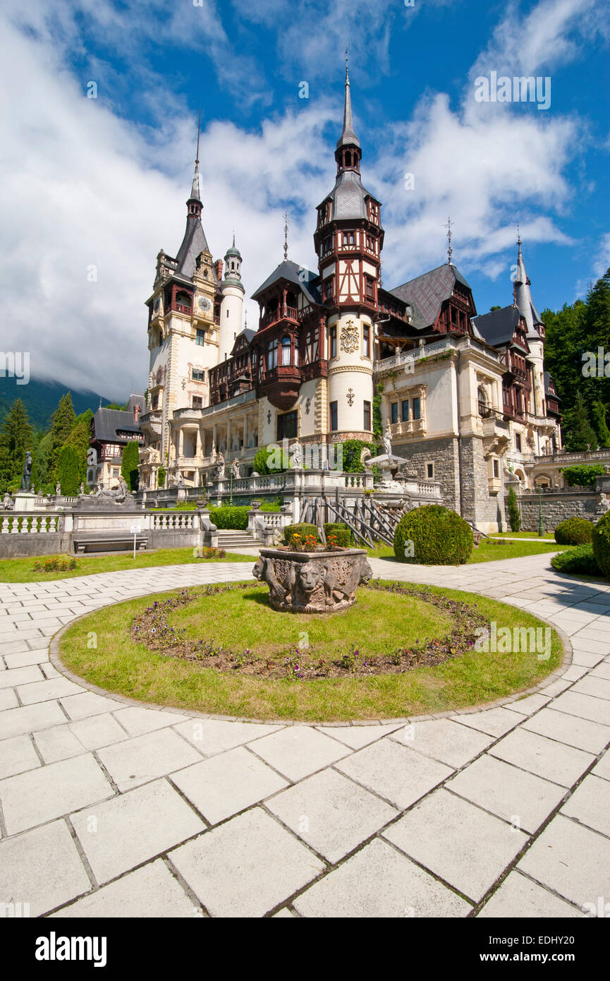 Il castello di Peles, Sinaia, Romania Foto Stock