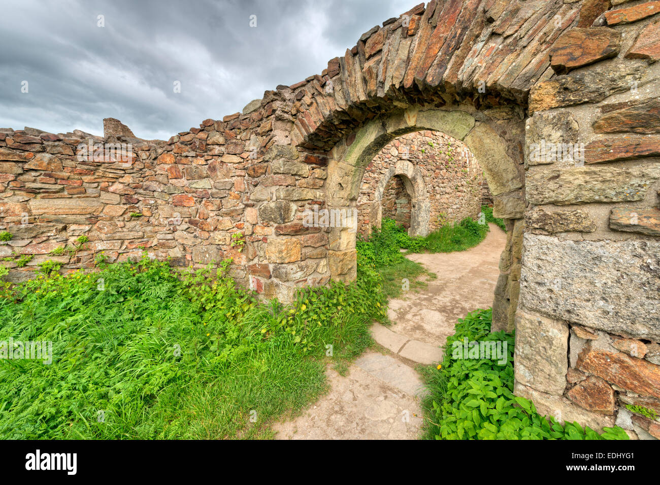 Le rovine del castello di Lichnice o castello Lichtenburk, Iron Mountain, Třemošnice, Regione di Pardubice, Repubblica Ceca Foto Stock