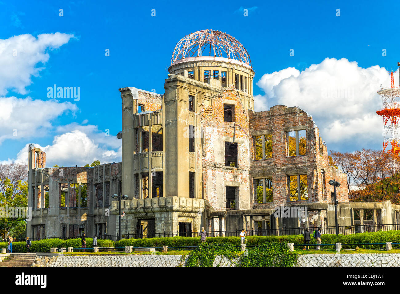 La cupola atomica, ex Hiroshima Promozione Industriale Hall, distrutta da la prima bomba atomica in guerra, a Hiroshima, Giappone. Foto Stock