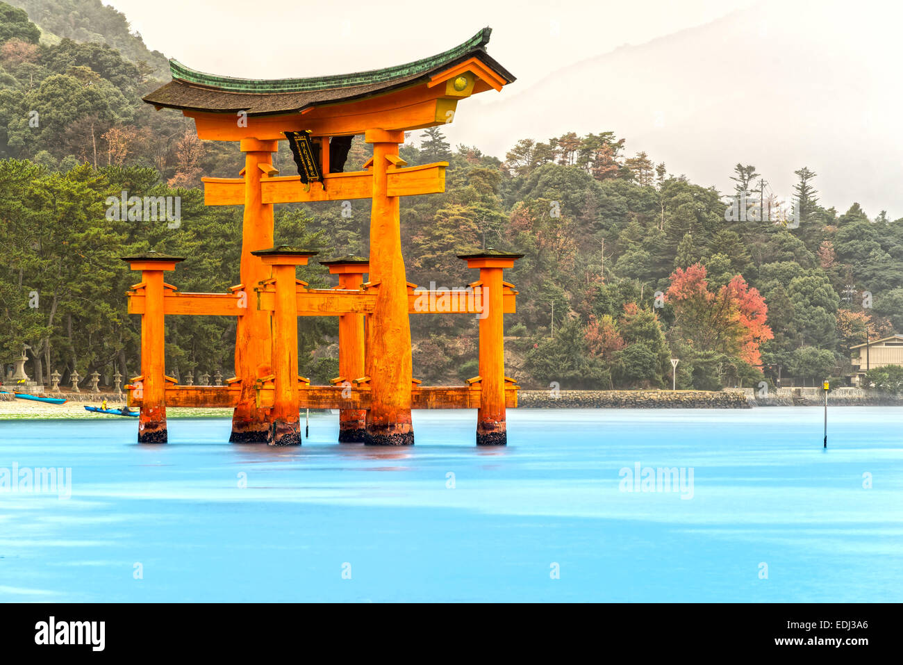 Miyajima, il famoso floating Torii gate, Giappone. Foto Stock