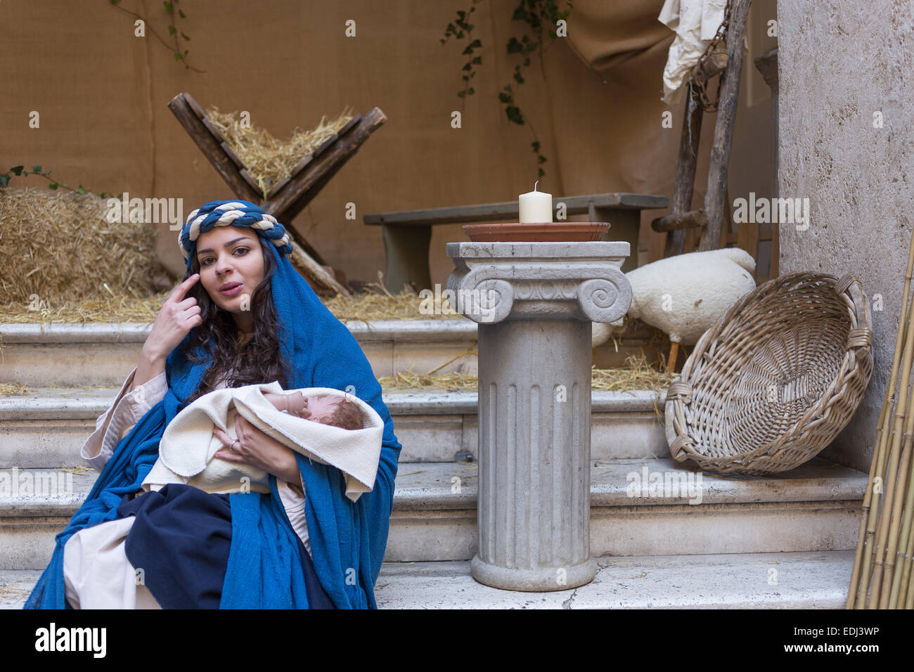 Il Presepe, la scena della natività Foto Stock