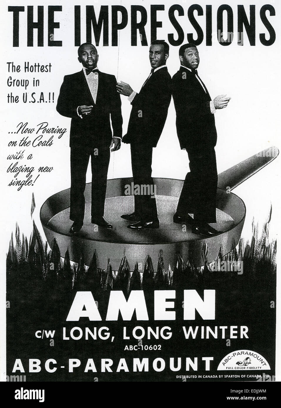 Le impressioni di noi gruppo vocale nel 1964 in un annuncio pubblicitario per la loro versione tradizionale di un brano del Vangelo Foto Stock