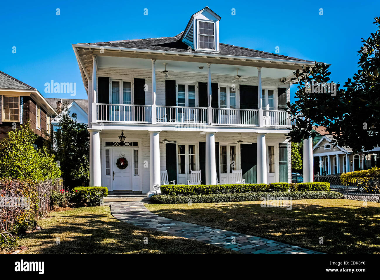 Stile coloniale francese casa nel Garden District di New Orleans LA Foto Stock