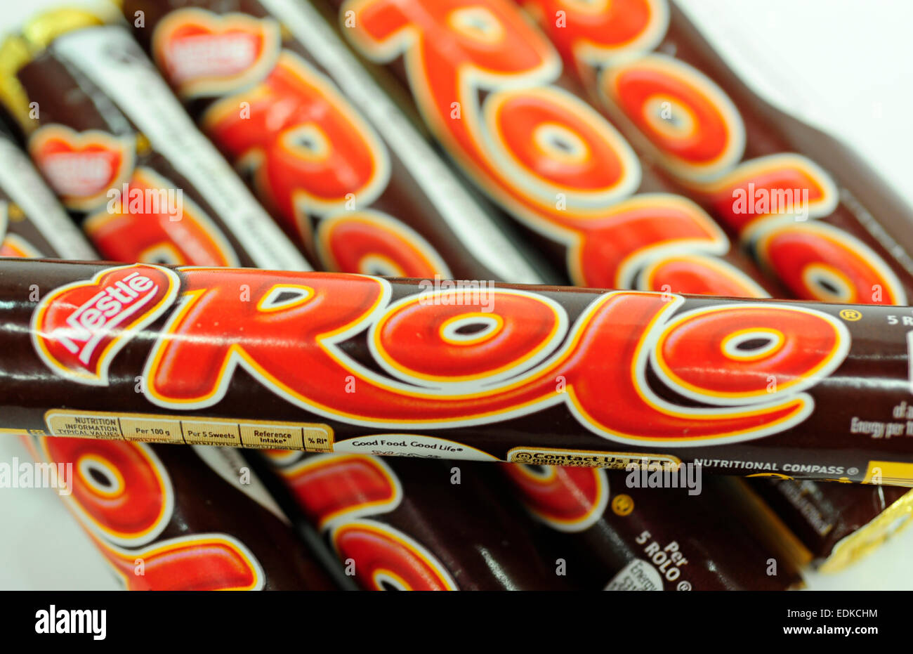 Close up nestle rolos Foto Stock