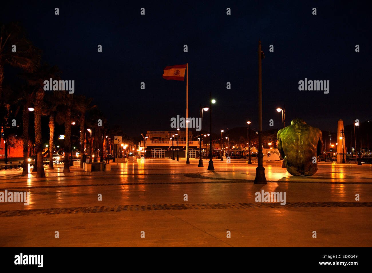 Cartagena , Vista sulla piazza da via Paseo Alfonso XIIRegion di Murcia , Spagna Foto Stock