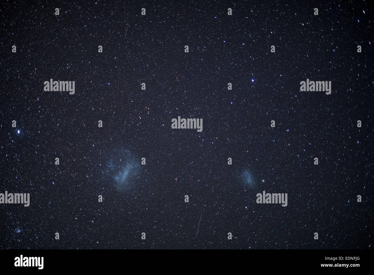 Il Magellanic Clouds visto da San Pedro de Atacama, Cile, Sud America Foto Stock