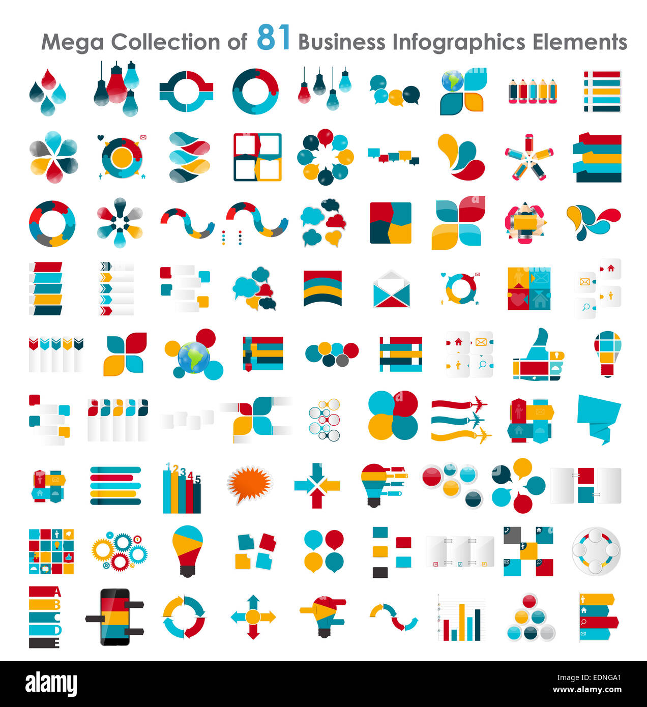 Raccolta di modelli infografico per Business Illustra vettore Foto Stock