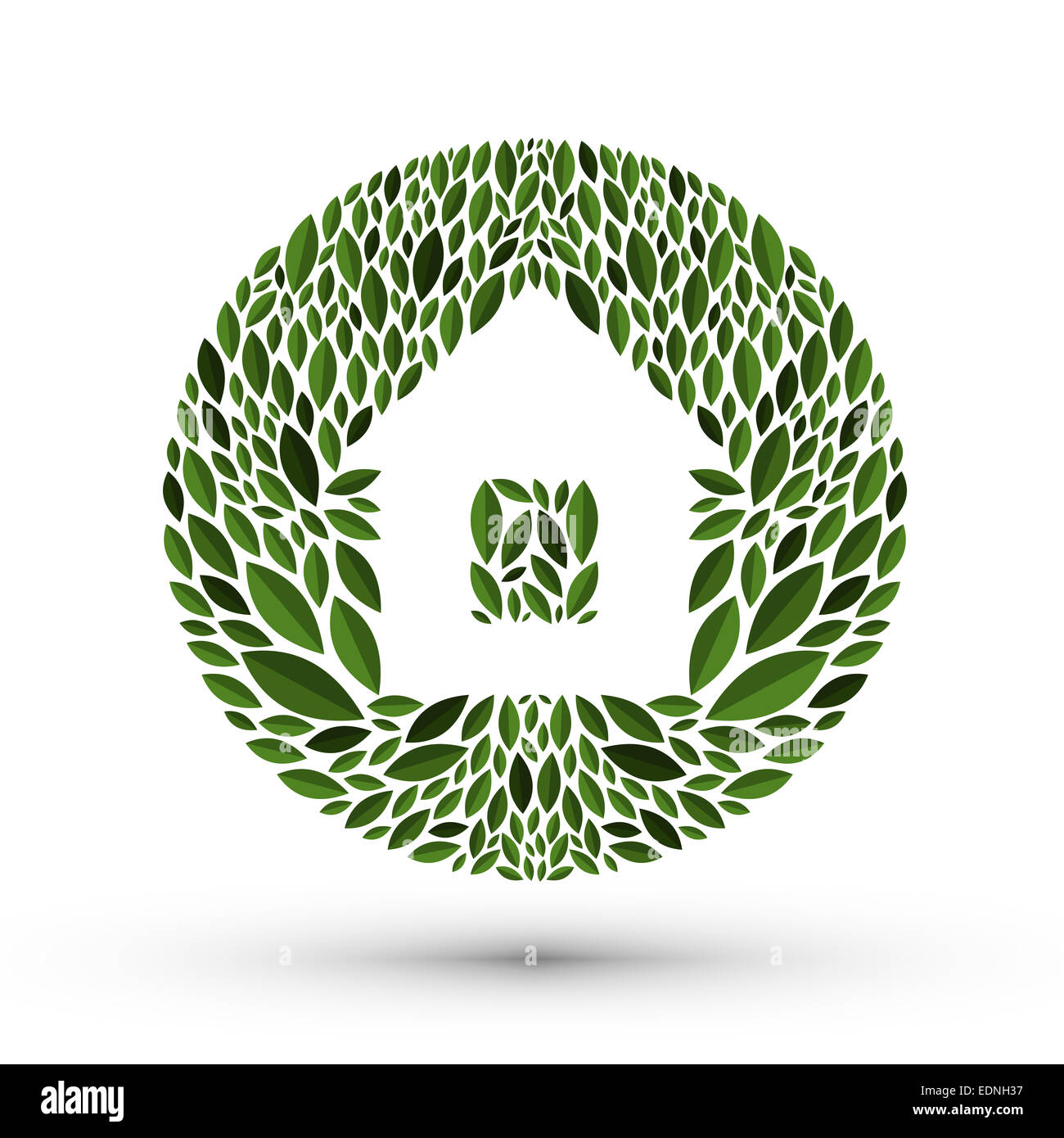 Casa e natura. Logo, icona, emblema, modello Foto Stock