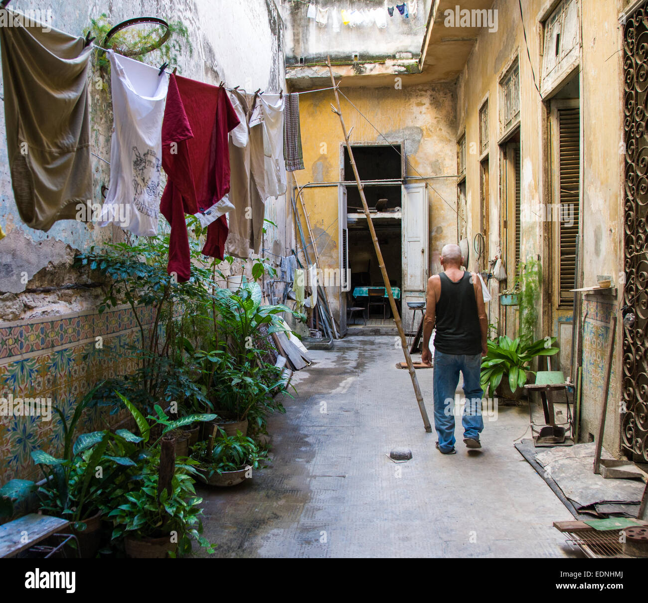 Cuba Street Archivio. Oggi le immagini (2009-2014) di Cuba dalla strada. Tipica area di vita interiore. Foto Stock