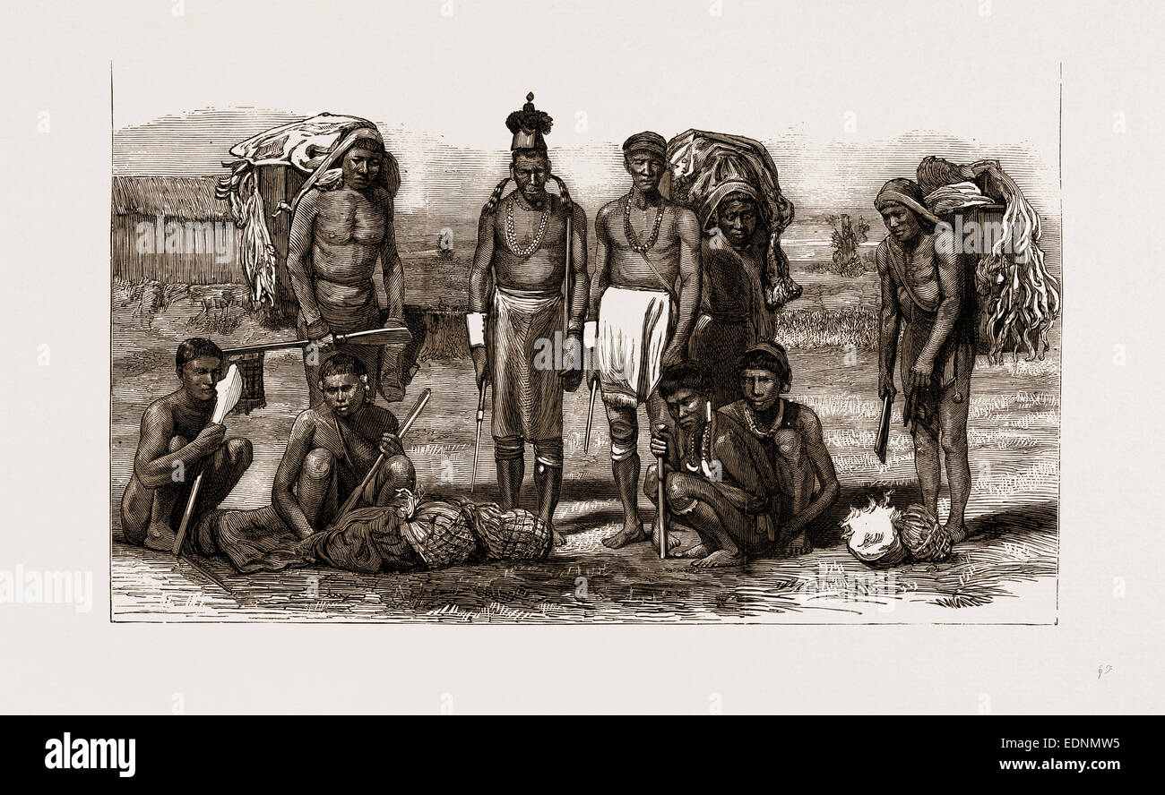 Un gruppo di NAGAS, LA TRIBÙ DA CHI LIEUT. HOLCOMBE fu assassinato, 1875 Foto Stock