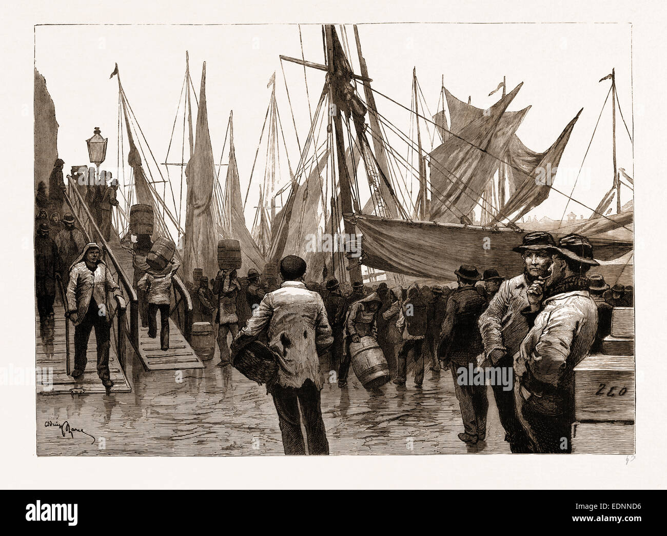 In BILLINGSGATE, LONDON, Regno Unito: la mattina presto, 1881 Foto Stock