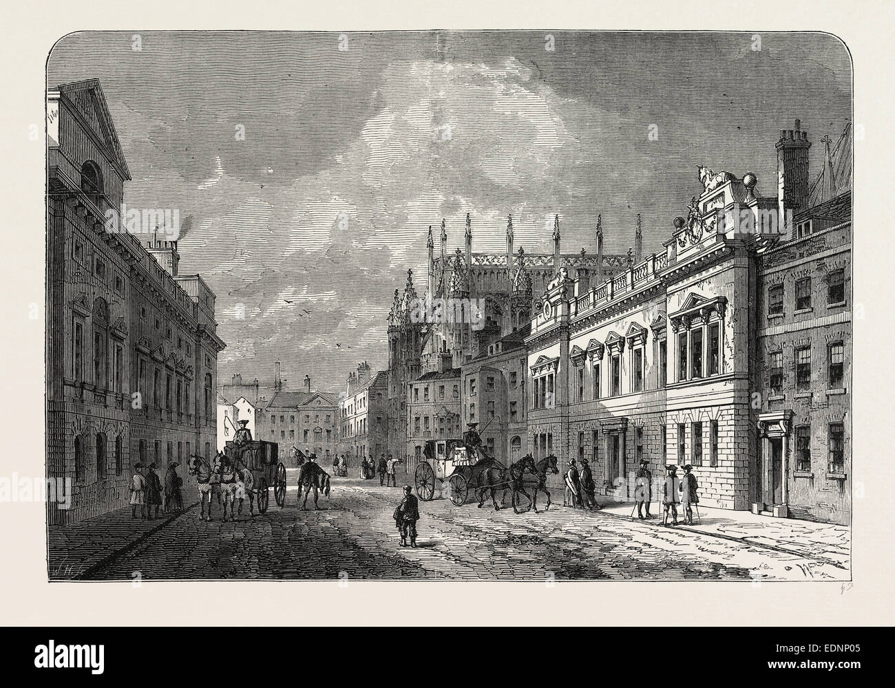 MARGARET Street, Westminster. da un disegno realizzato nel 1820. Londra, UK, xix secolo incisione Foto Stock