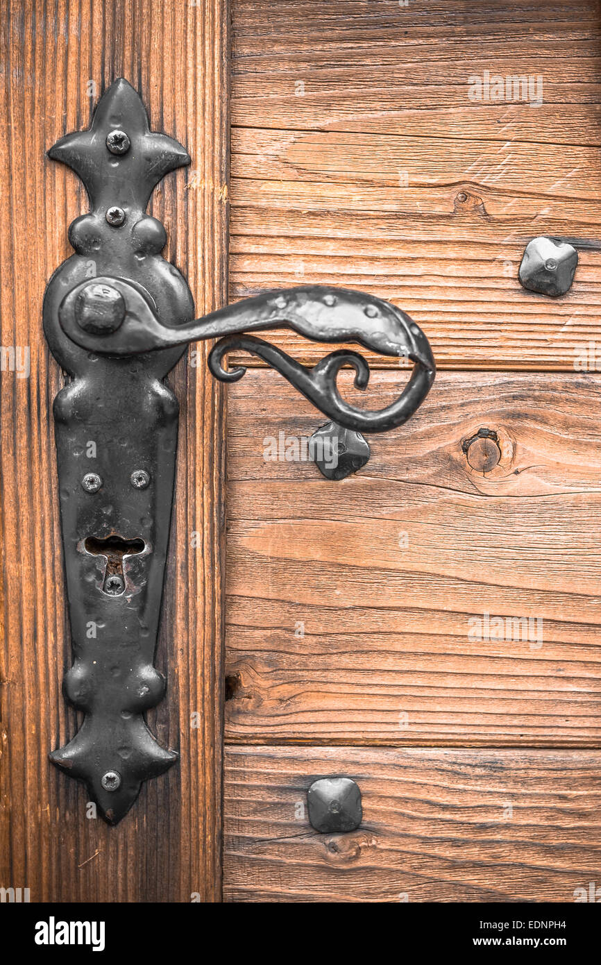 In prossimità di una in stile medievale maniglia. Foto Stock