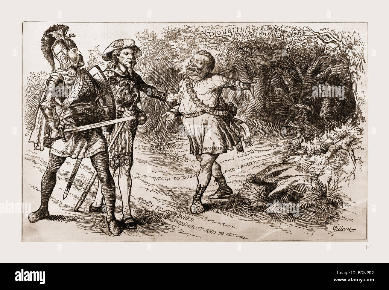 Il nuovo Pilgrim's Progress., 1880, XIX secolo incisione, Stati Uniti d'America, America Foto Stock