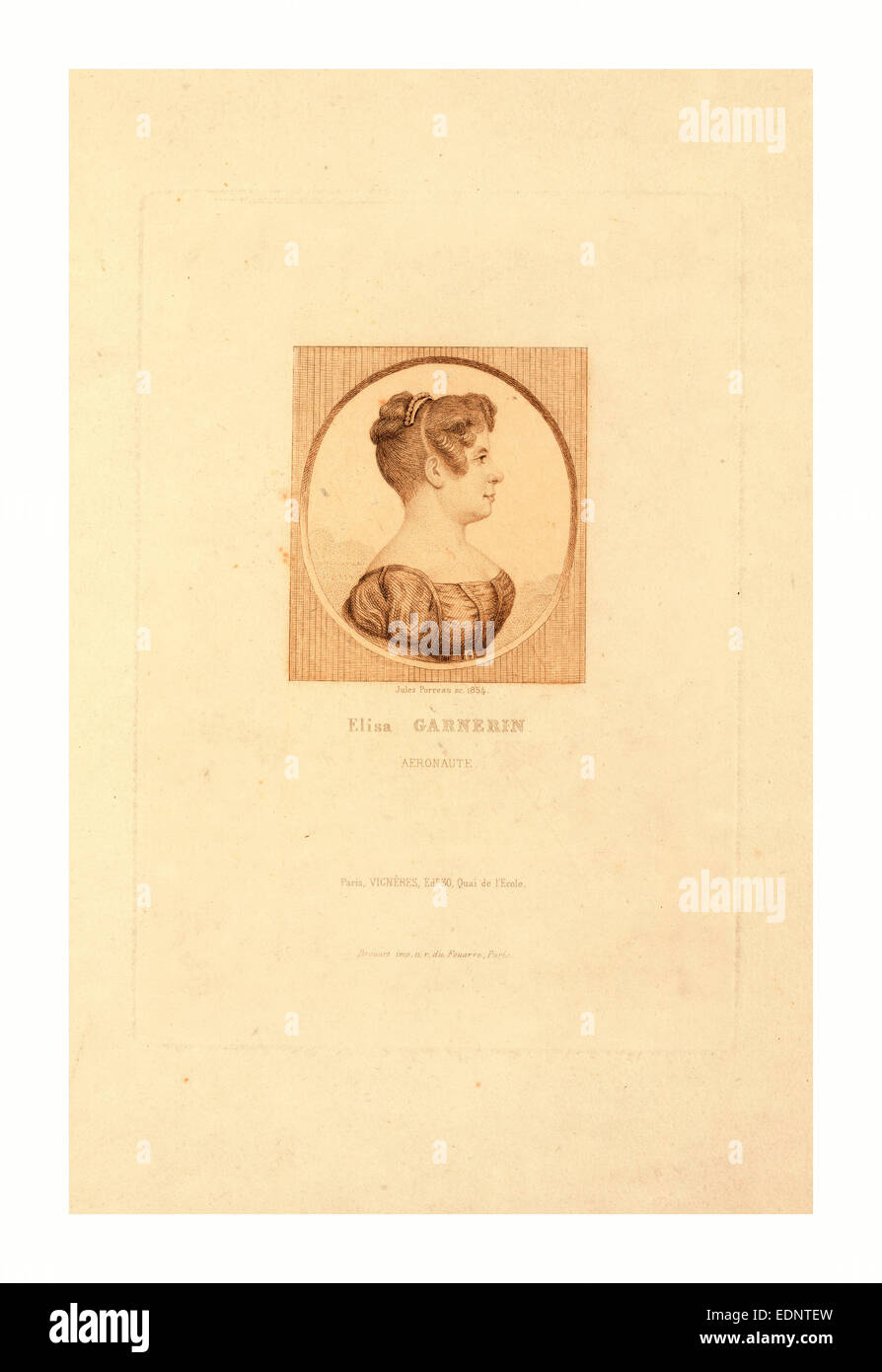 Elisa, Garnerin aeronaut di Jules Porreau, 1854 Foto Stock