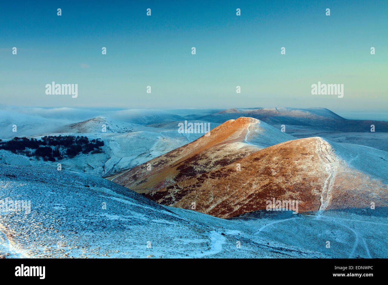 Kip ovest ed est Kip da Scotti legge, Pentland Hills, Pentland Hills Regional Park, Lothian Foto Stock