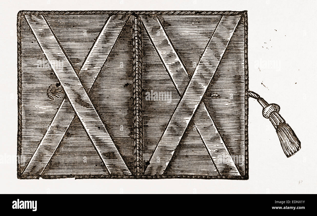 Caso di Cartes de Visite, ricamo, secolo XIX RICAMO Foto Stock