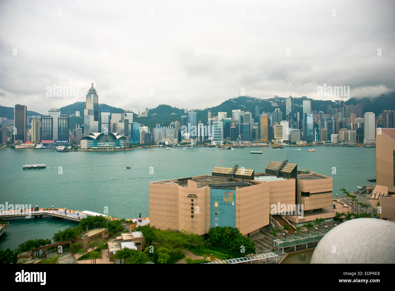 Museo dell'Arte di Hong Kong, Convention Center e del porto di Victoria Foto Stock
