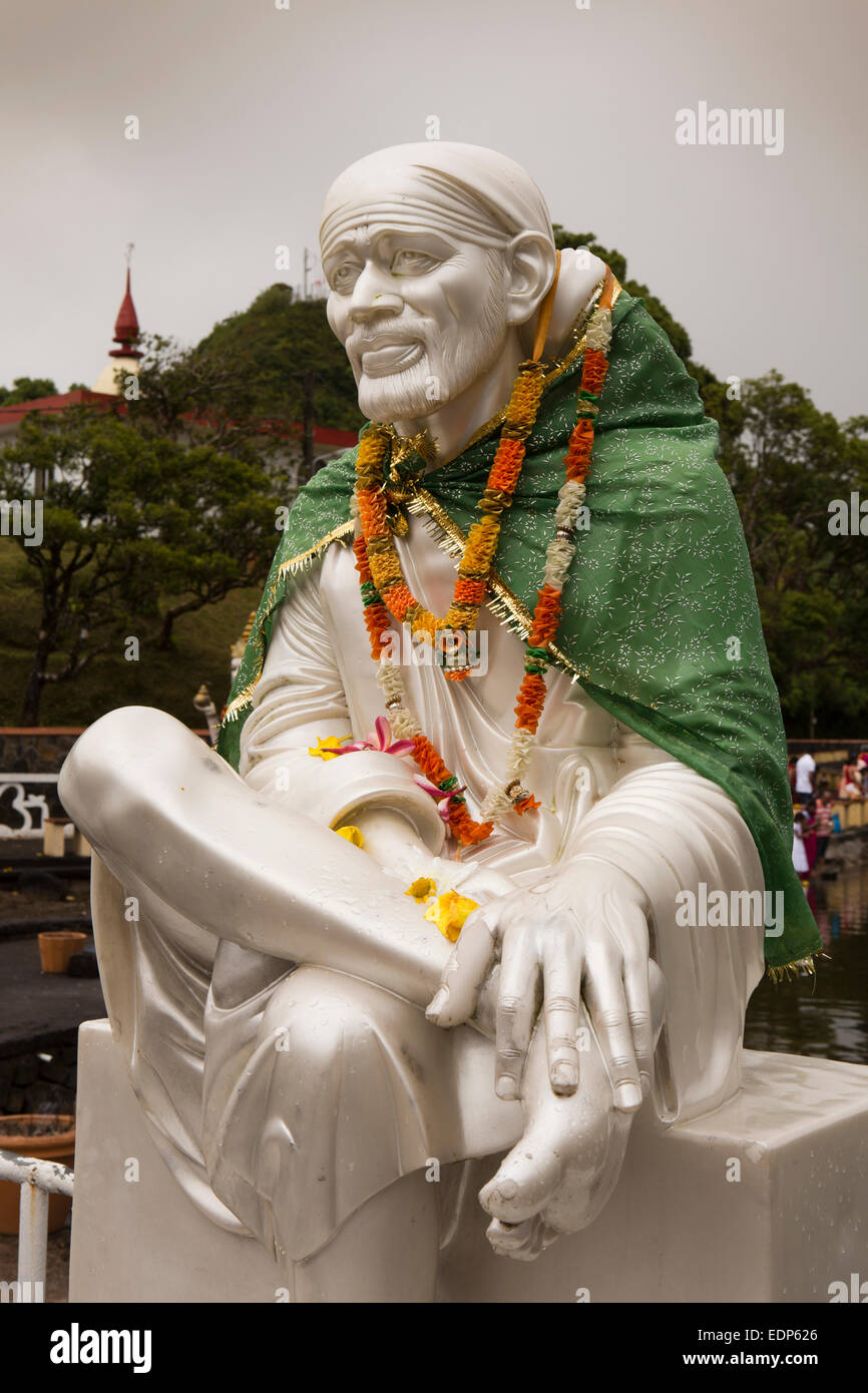 Mauritius Grand Bassin, Ganga Talao tempio statua indiana di maestro spirituale Shirdi Sai Baba Foto Stock