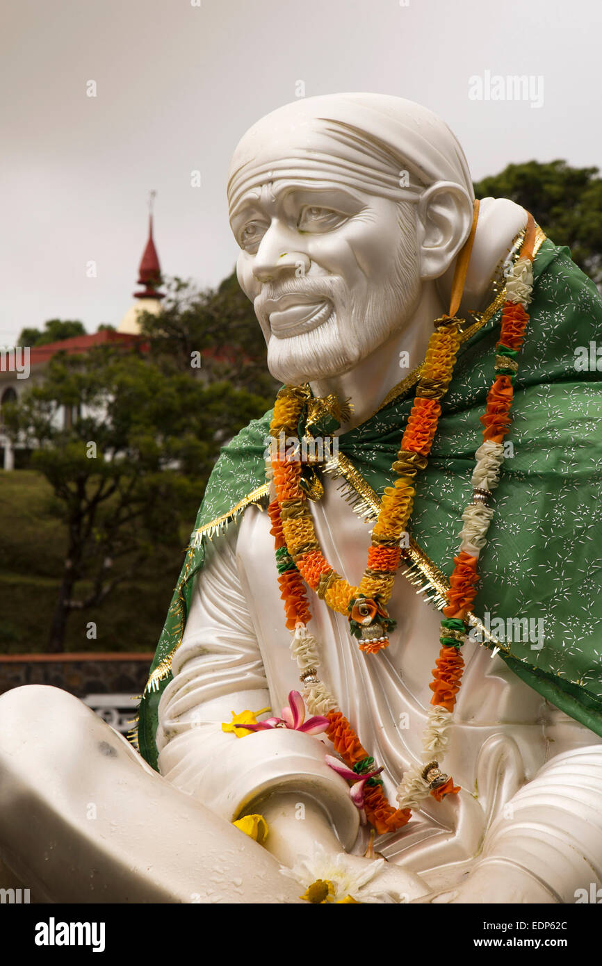 Mauritius Grand Bassin, Ganga Talao tempio statua indiana di maestro spirituale Shirdi Sai Baba Foto Stock