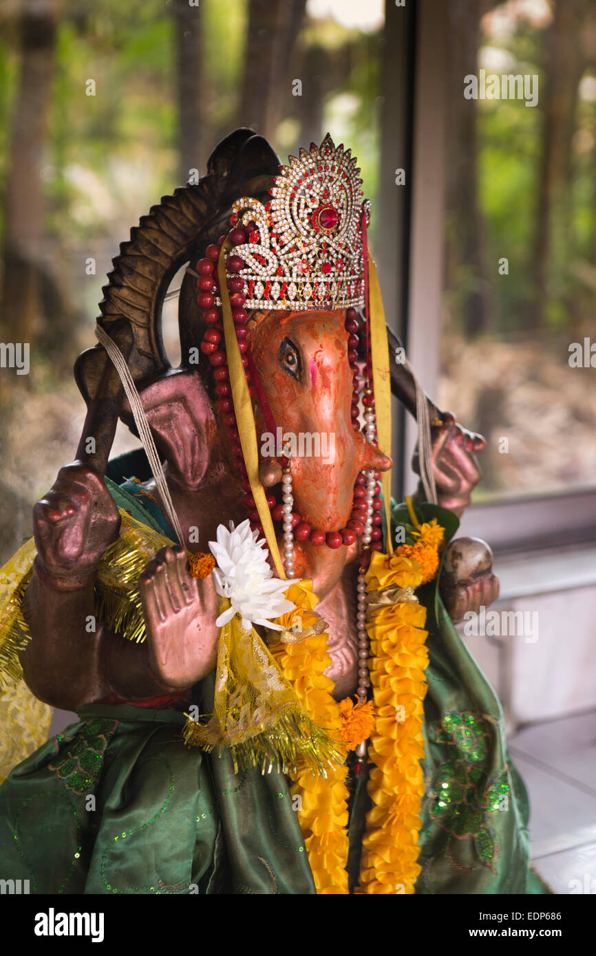 Mauritius Grand Bassin, Ganga Talao tempio, divinità Hundu Sri Ganesha statua Foto Stock