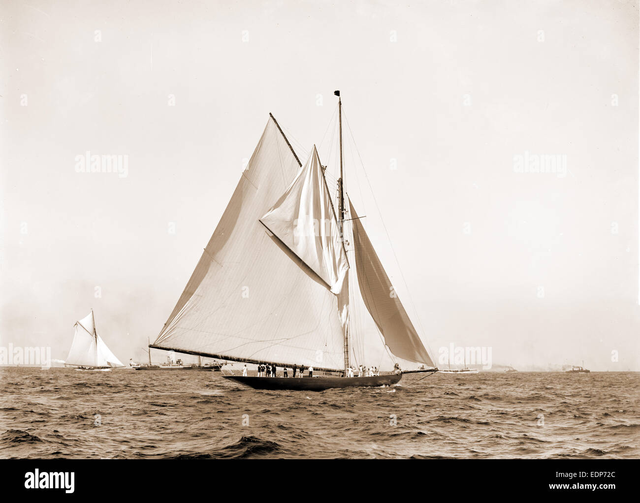 Shamrock I, l'impostazione top sail, Shamrock io (Yacht), Coppa America gare, yacht, regate, 1899 Foto Stock