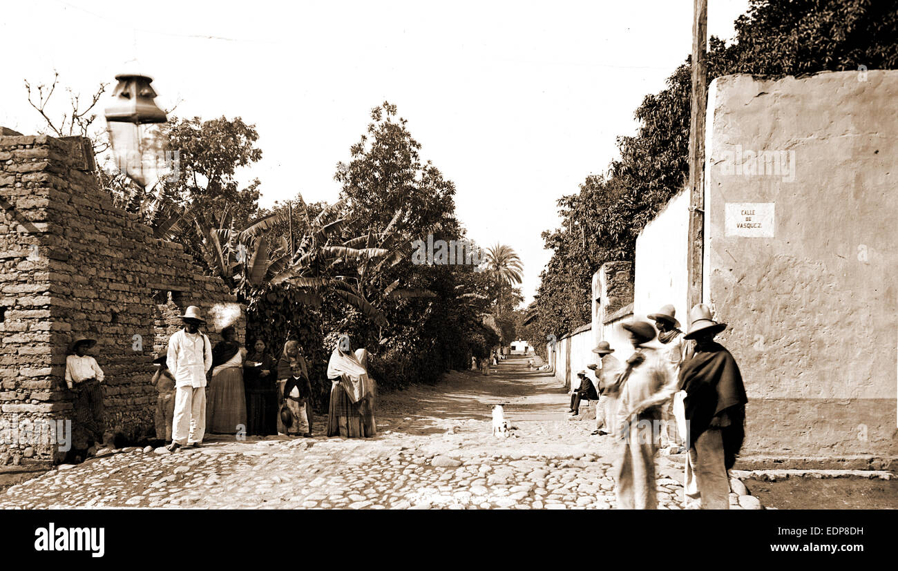 Scene di strada in Cuautla, Jackson, William Henry, 1843-1942, strade, Messico, Cuautla, 1880 Foto Stock