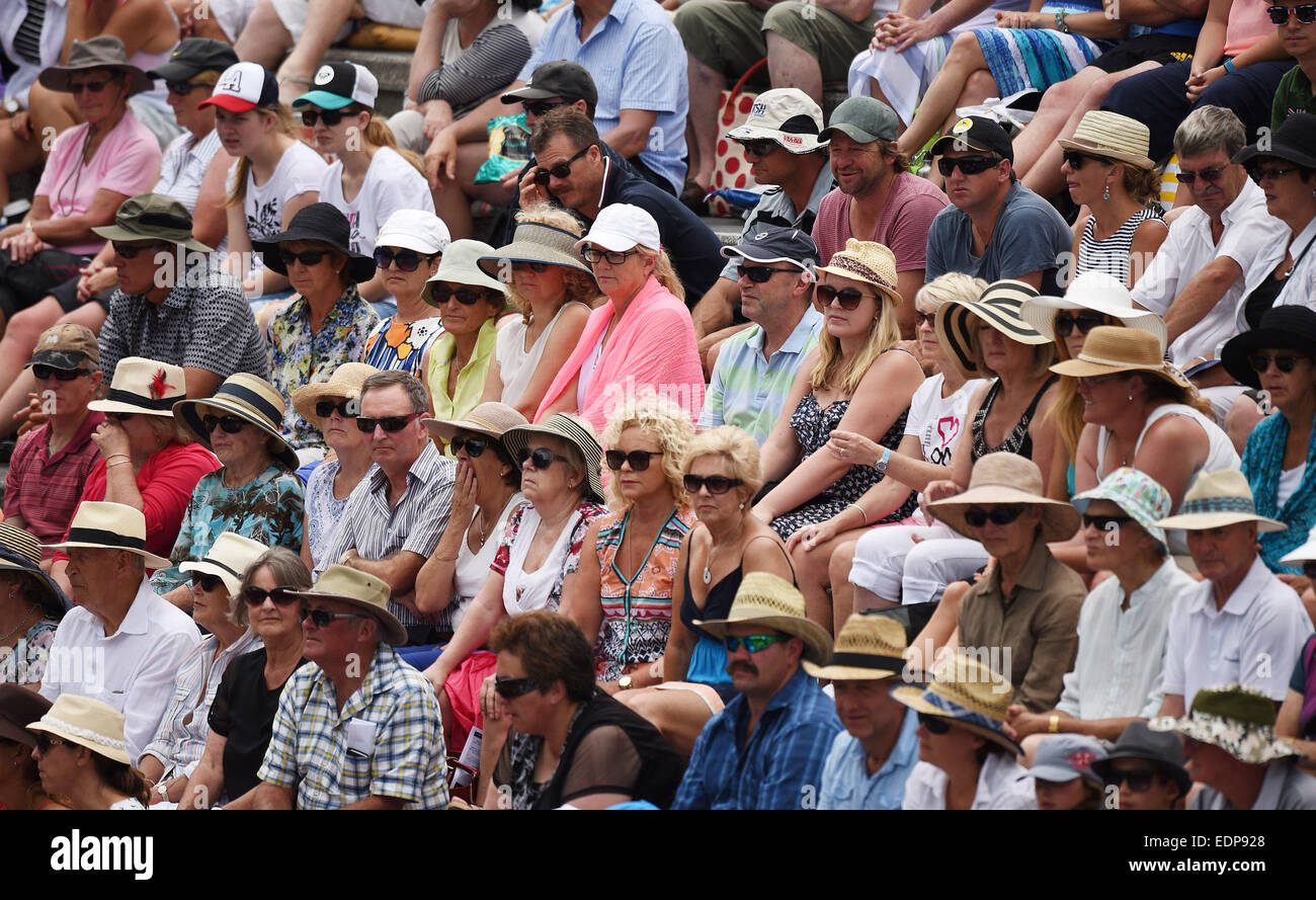 Auckland, Nuova Zelanda. 08 gen 2015. Gli appassionati di tennis su quarti di finale giornata presso l'ASB Classic WTA International. Auckland, Nuova Zelanda. Credito: Azione Sport Plus/Alamy Live News Foto Stock