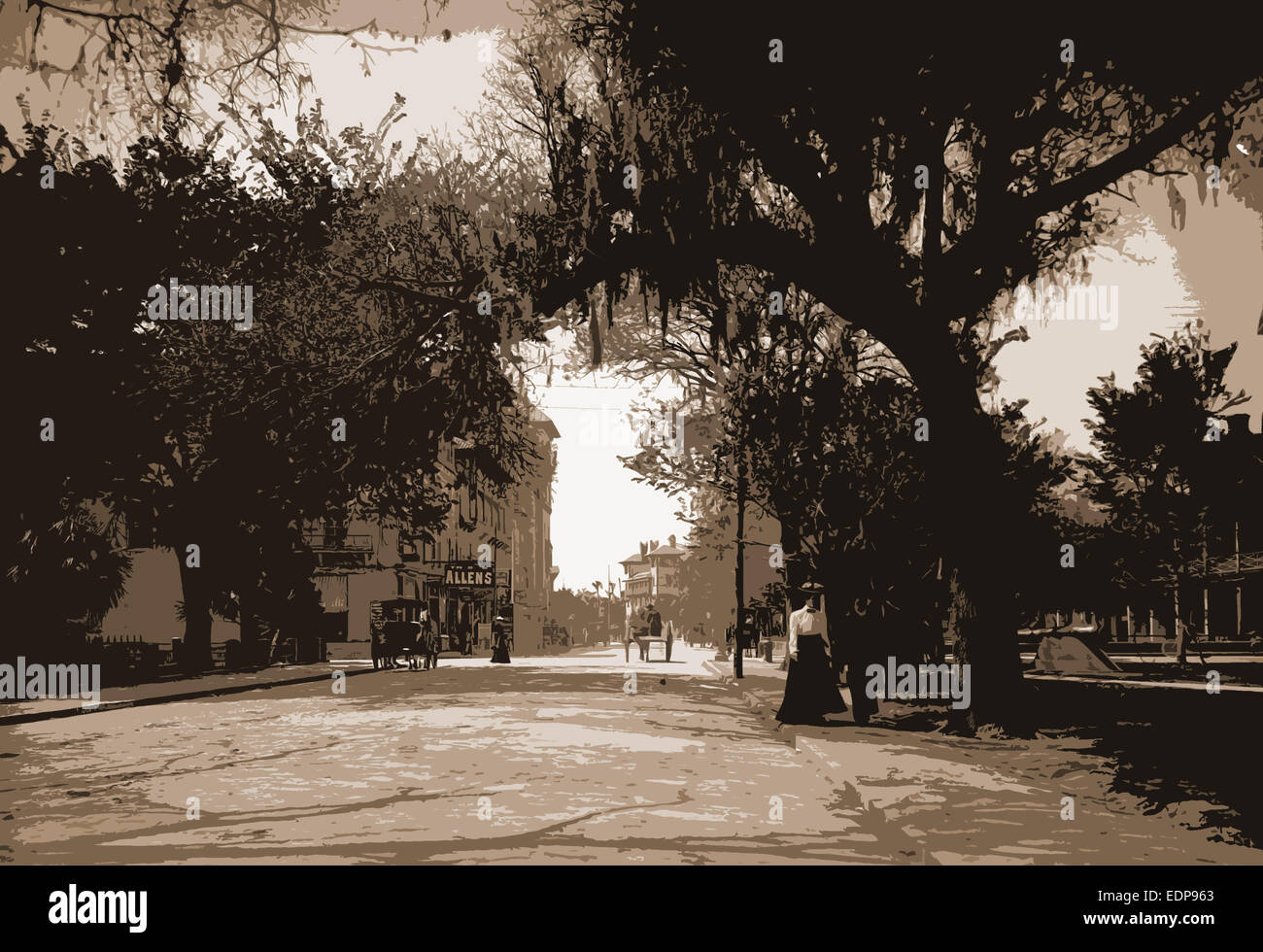 King Street, Sant'Agostino, Jackson, William Henry, 1843-1942, strade, Stati Uniti, Florida, Sant Agostino, 1902 Foto Stock