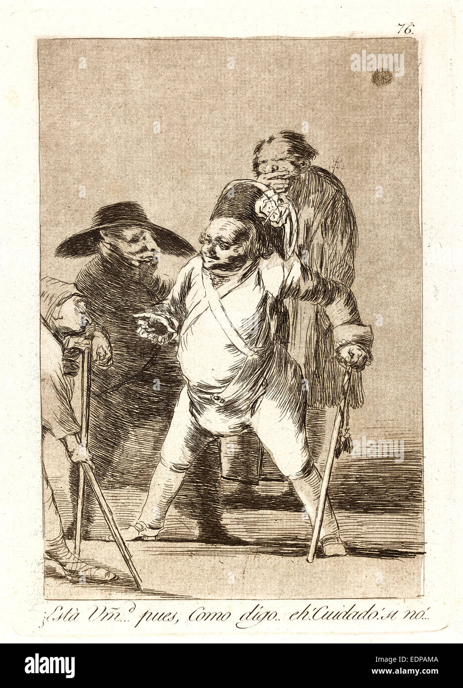 Francisco de Goya (Spagnolo, 1746-1828). ¿Está UMD. ...Pues, Como digo...eh! Cuidado! Si no! Foto Stock