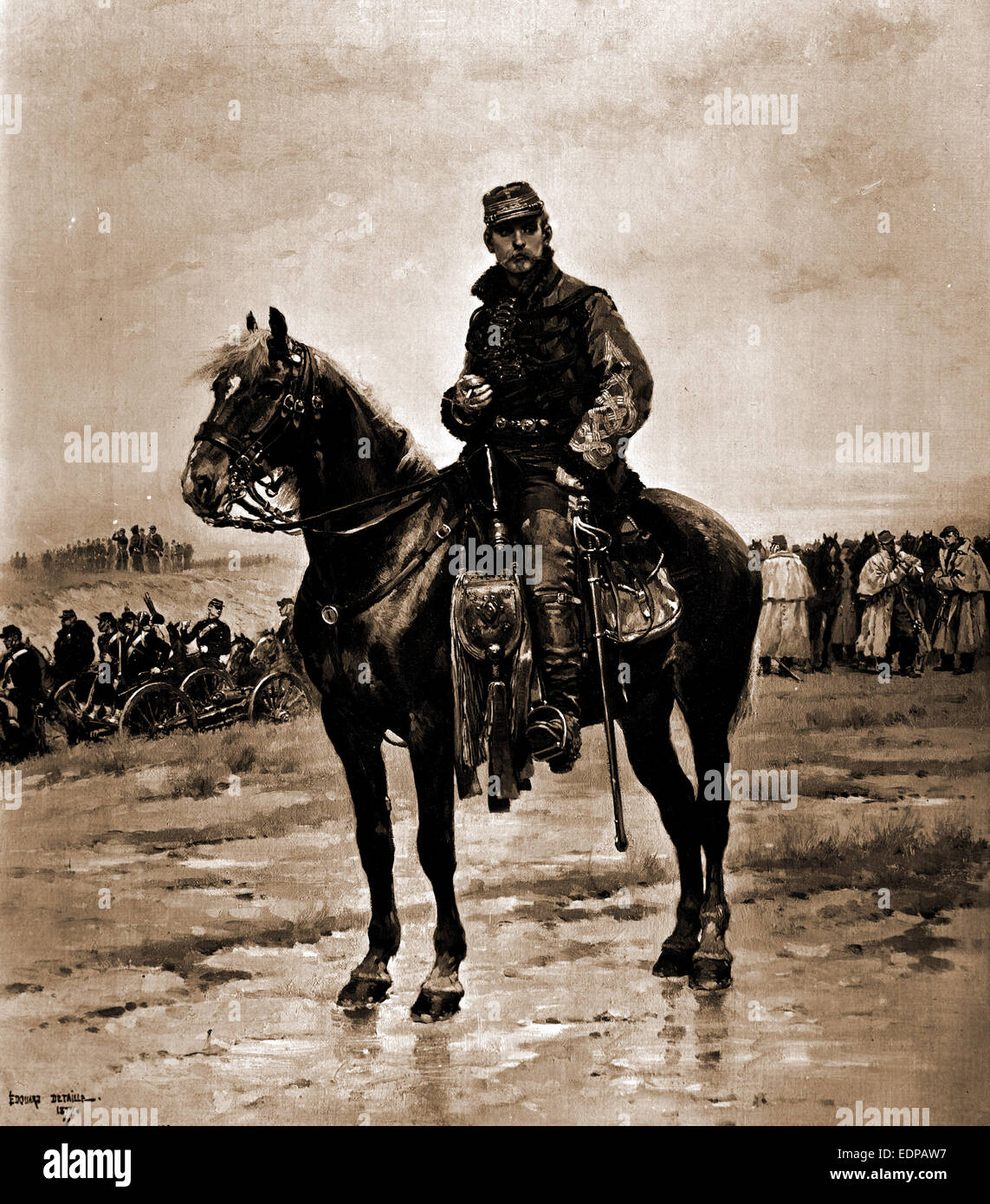 Un funzionario montato, Detaille, Jean Baptiste Edouard, 1848-1912, ufficiali militari, cavalleria, 1902 Foto Stock