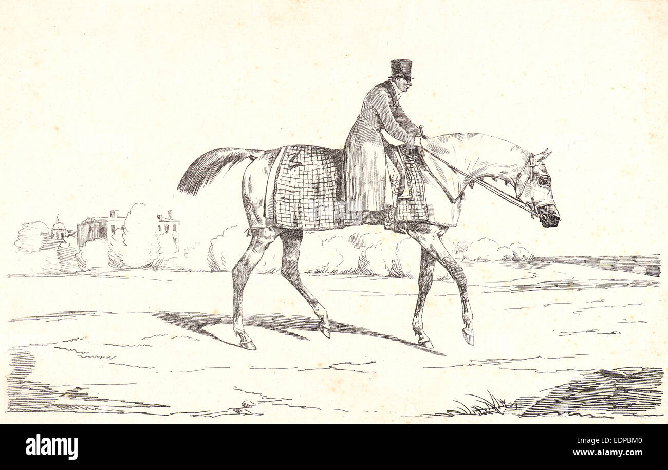 Théodore Géricault (francese, 1791 - 1824). Inglese (Jockey Jockey anglais), 1820. Pen litografia sul cartone autografe Foto Stock