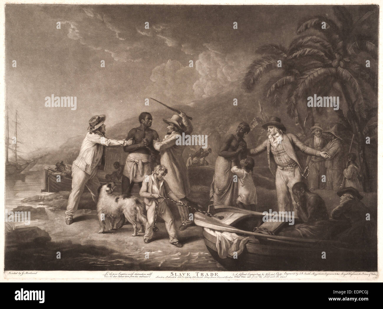 John Raphael Smith (British (inglese), 1751 - 1812) dopo George Morland (British (inglese), 1763 - 1804). Commercio di schiavi, 1791 Foto Stock