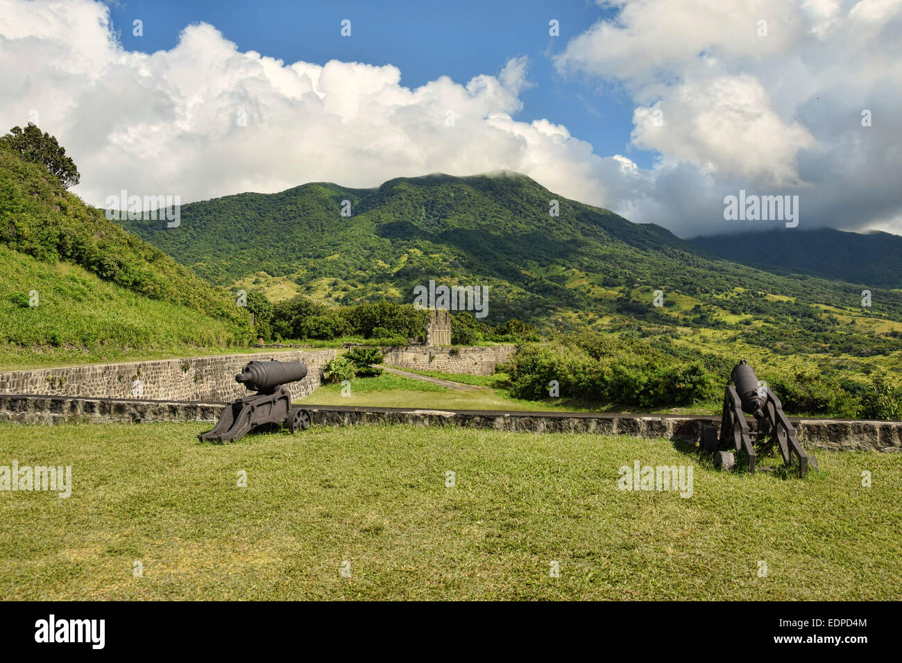 Vecchia Fortezza coloniale Brimstone Hill a St Kitts, Caraibi Foto Stock