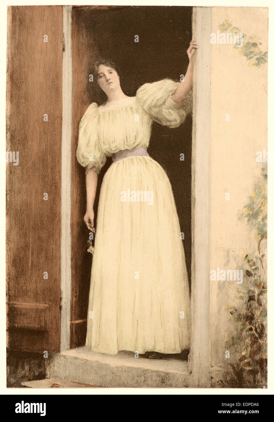 Raphaël Collin (francese, 1850 - 1916). Le Départ, ca. 1899. Collotipie dopo una pittura su carta intessuta Foto Stock