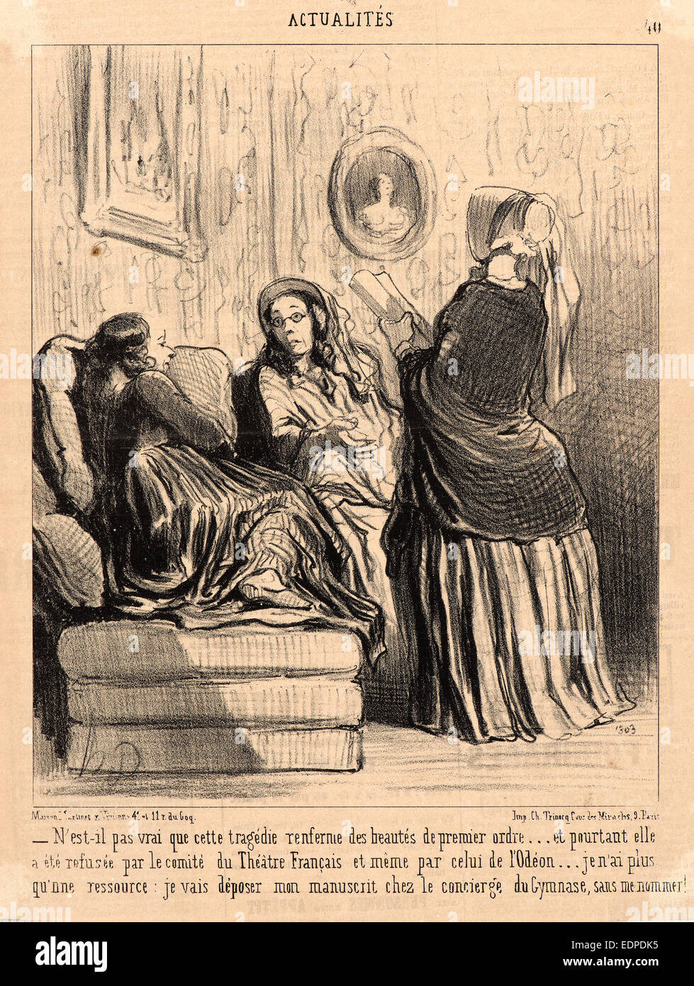 Honoré Daumier (francese, 1808 - 1879). Non è forse vero che questa tragedia... (N'est-il pas vrai que cette tragedie...), 1852 Foto Stock