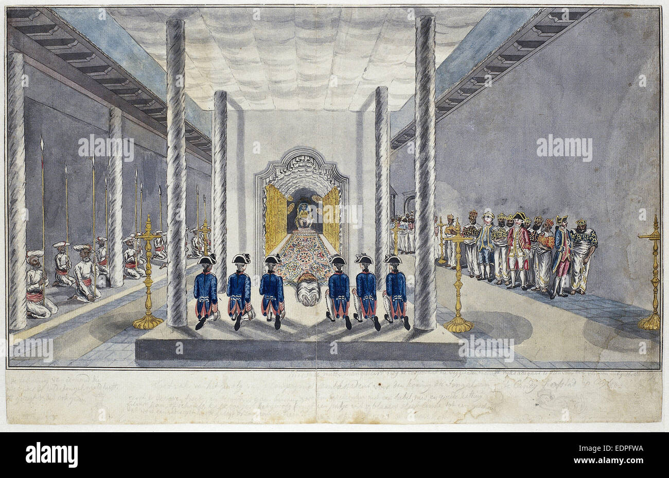 Legazione di VOC al monarca di Kandy, Jan Brandes, 1785 - 1786 Foto Stock