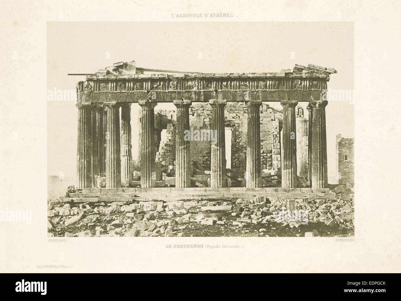 Parthenon (lato est), Acropoli di Atene in Grecia, Eugène Piot Foto Stock