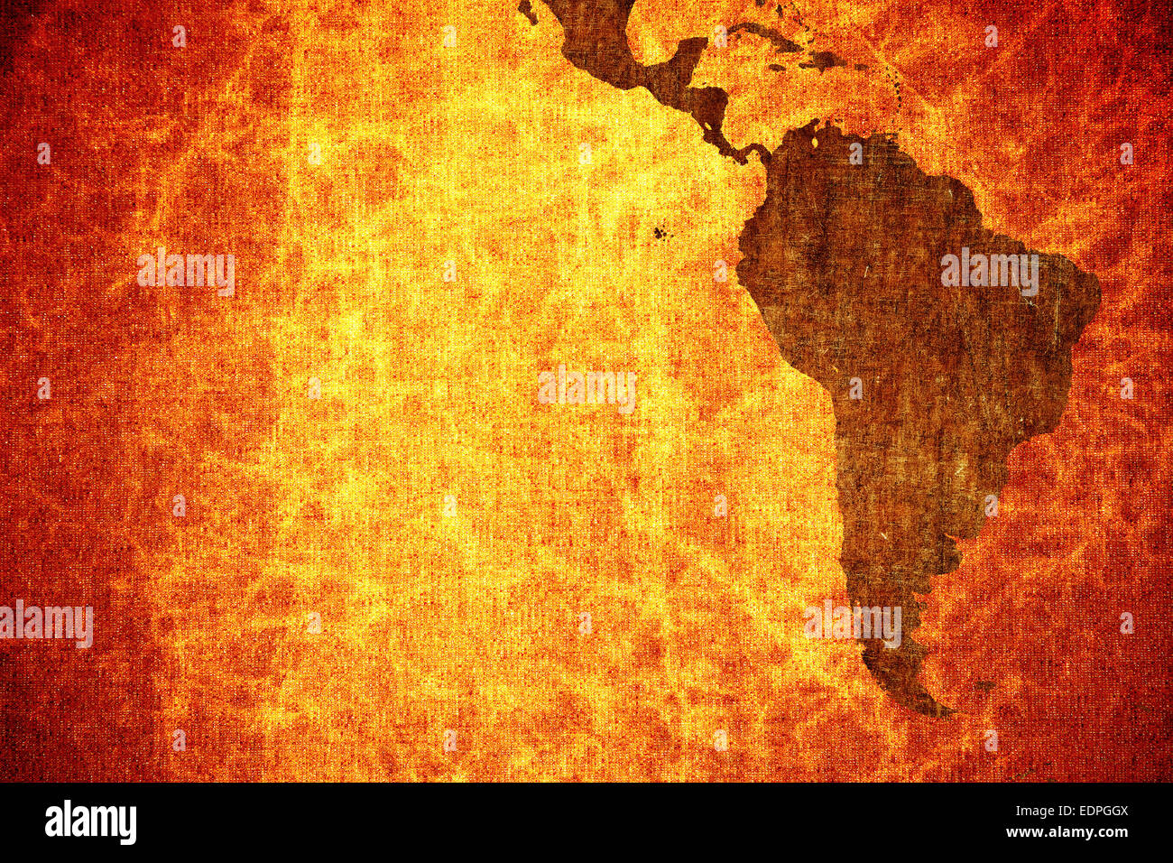 Grunge vintage graffiato Sud America mappa dello sfondo. Foto Stock
