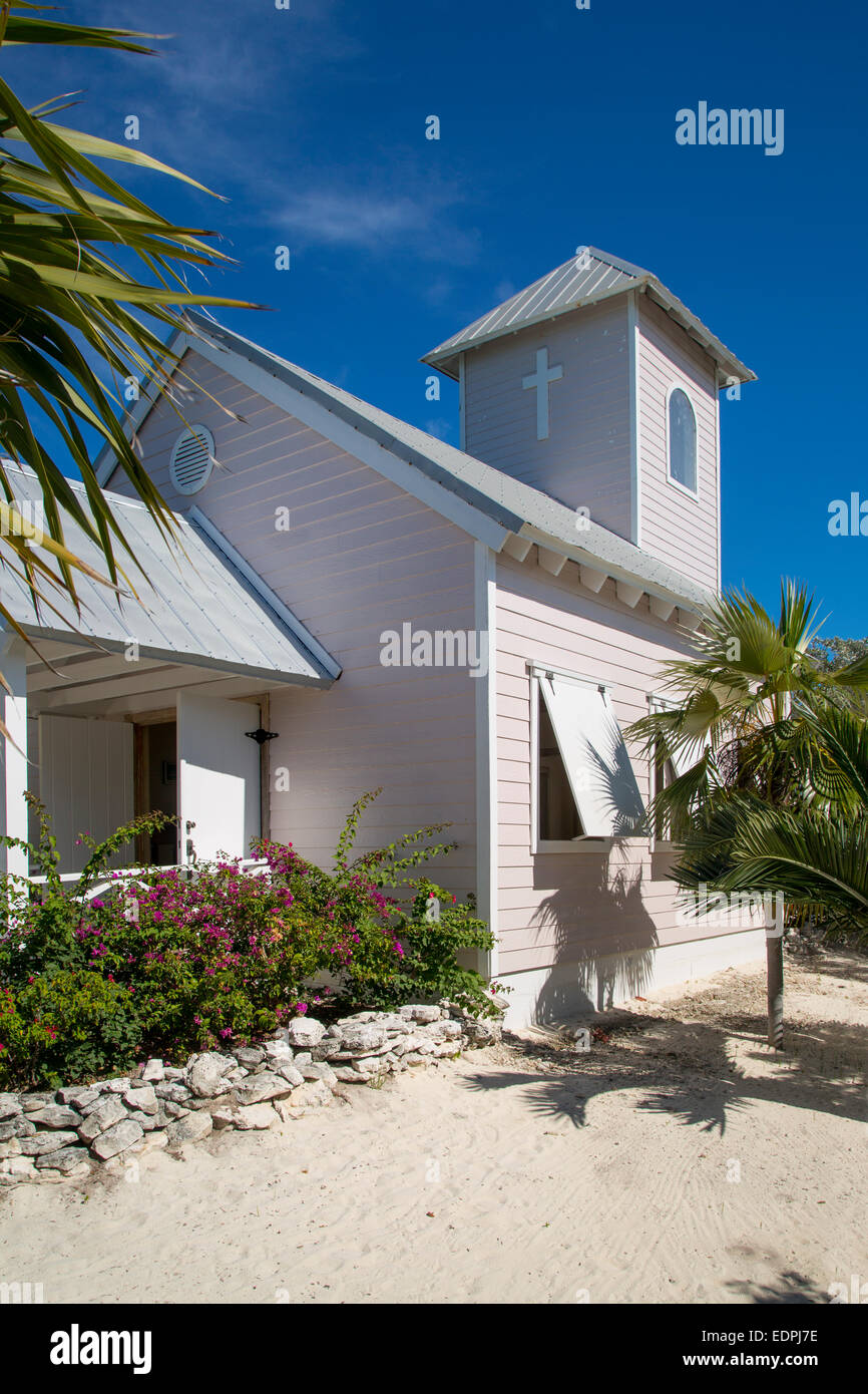 Cappella per Matrimoni sulla spiaggia, Half Moon Cay, Bahamas Foto Stock